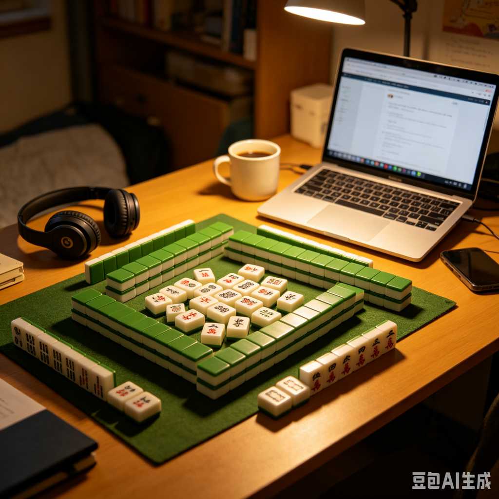 mahjong set with dice and chips